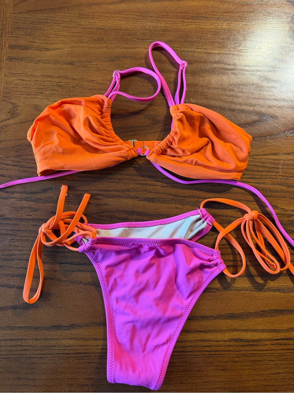 Target Two-Tone Orange & Pink String Bikini